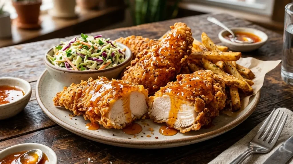 Hot Honey Chicken Tenders 3 hot-honey-chicken-tenders-with-ranch-dipping-sauce
