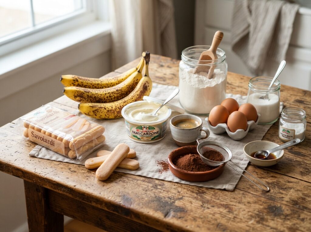 Ingredients for tiramisu banana … 202608050120