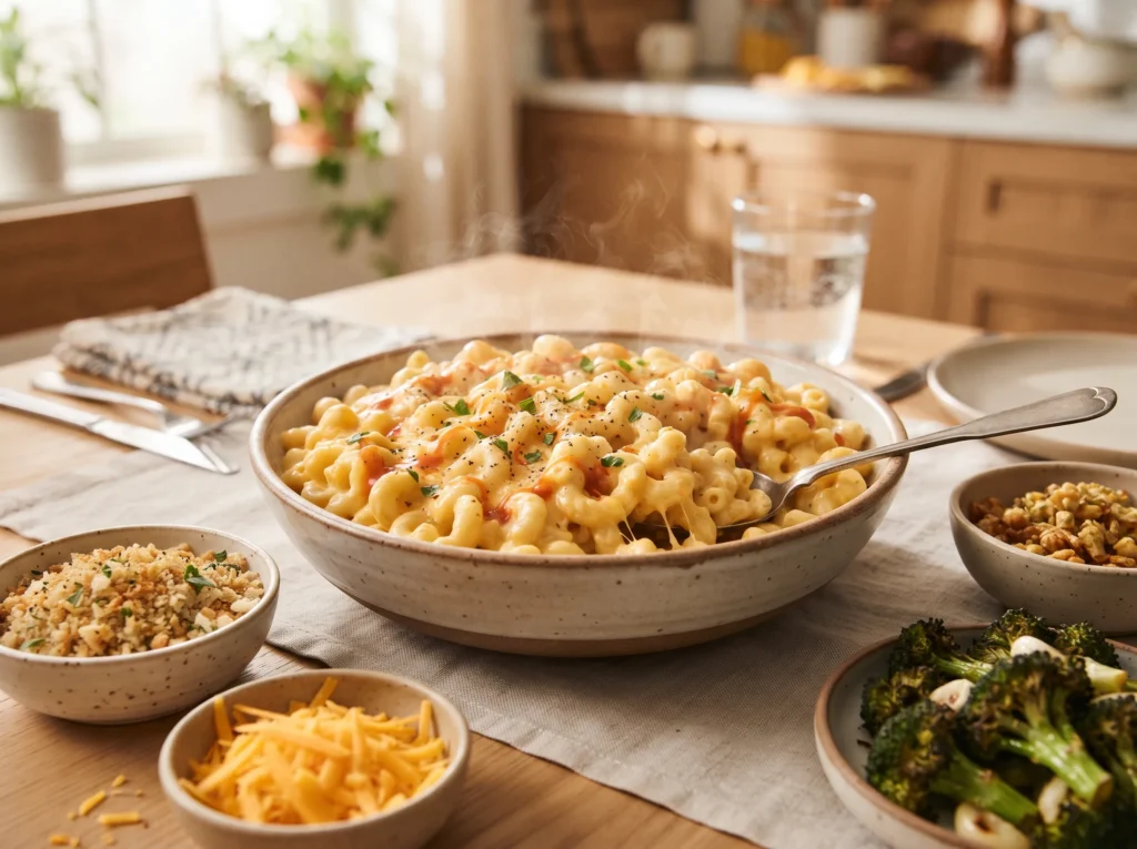 Crystal Hot Sauce Mac & Cheese 3 crystal-hot-sauce-mac-and-cheese-serving