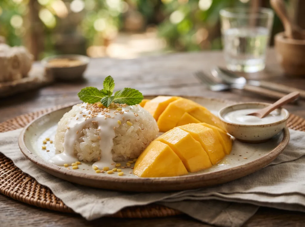 mango-sticky-rice-with-coconut-sauce