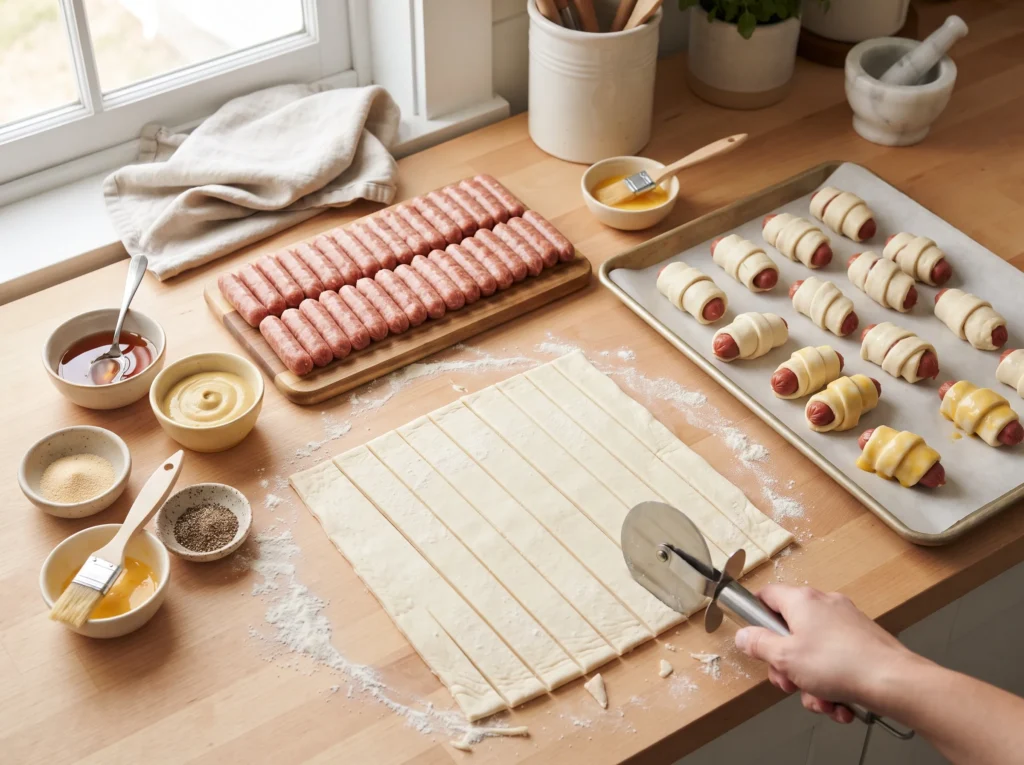 Maple-Glazed Pigs in a Blanket 2 how-to-make-maple-pigs-in-a-blanket