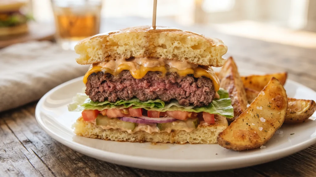 Pancake Cheese Burger 3 pancake-cheese-burger-with-melted-cheese