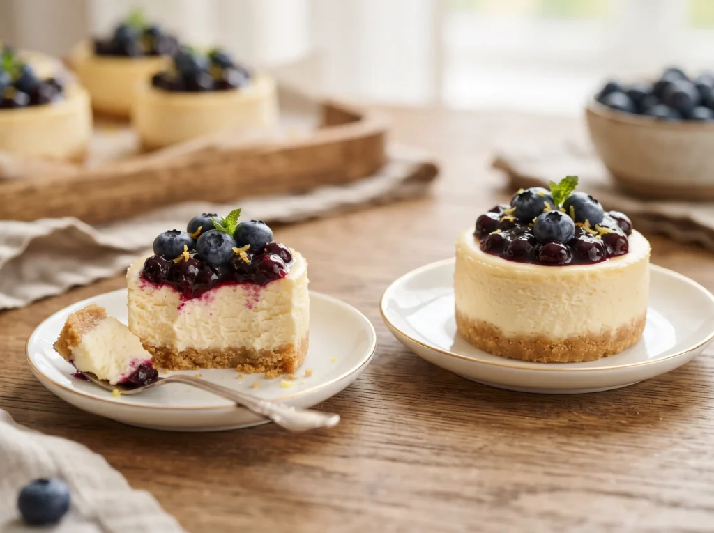mini-blueberry-cheesecakes-serving