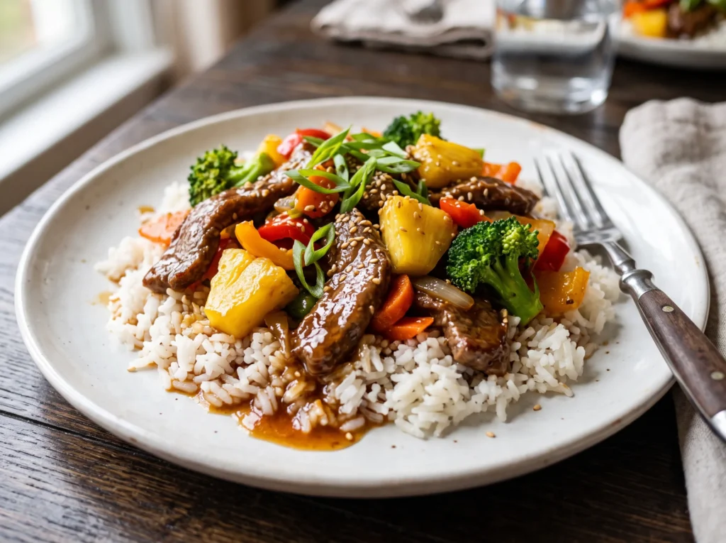 Melt-in-Your-Mouth Pineapple Beef Stir-Fry 3 pineapple-beef-stir-fry-with-rice