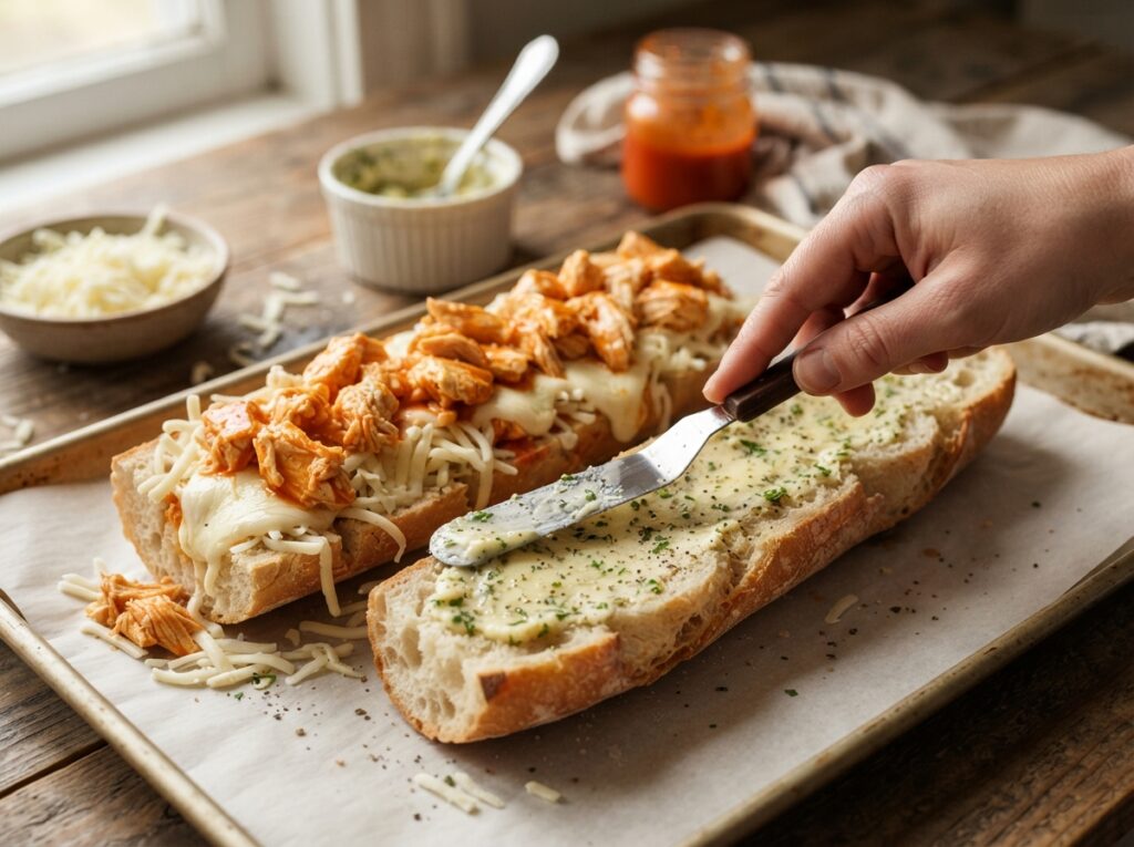 Preparing cheesy buffalo chicken… 202608050052