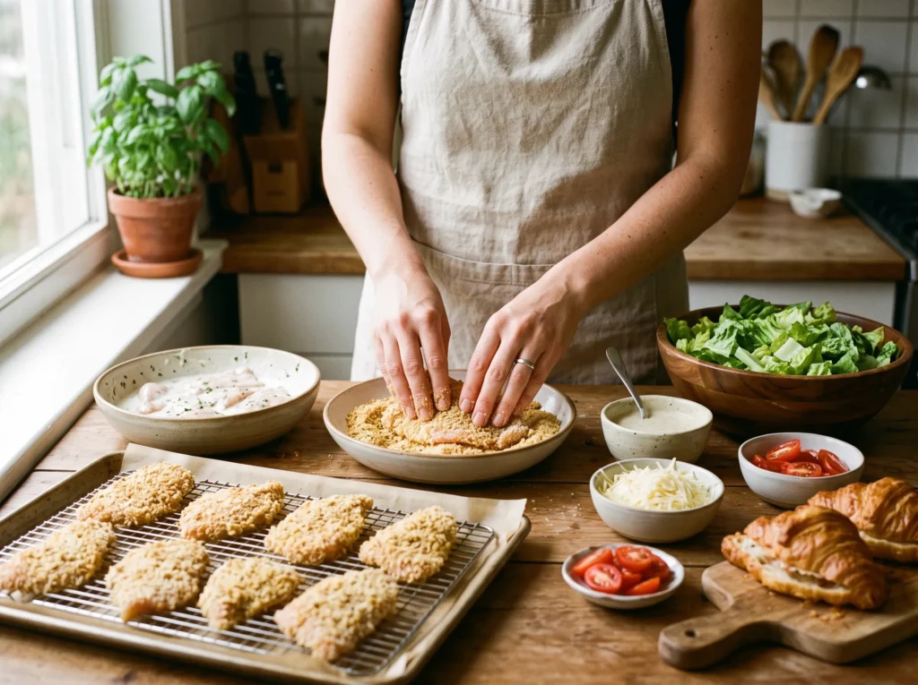 how-to-make-crispy-chicken-caesar-croissant