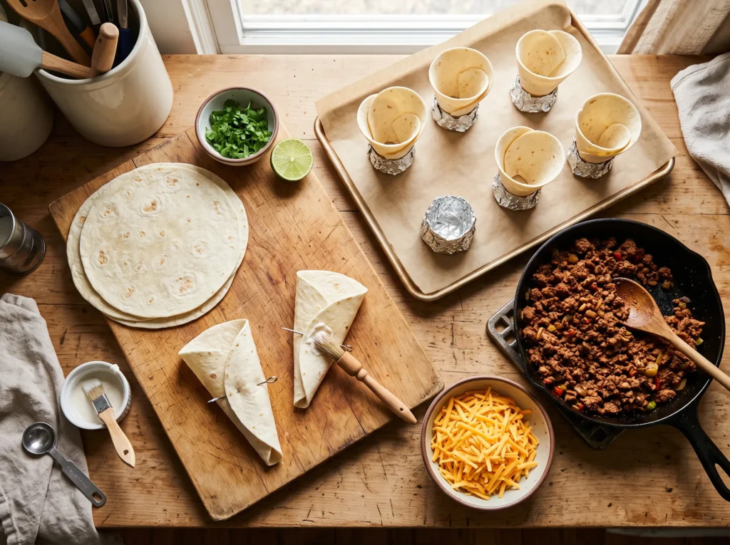 Crispy Cheesy Beef Cones 🌮🧀 2 how-to-shape-crispy-cheesy-beef-cones