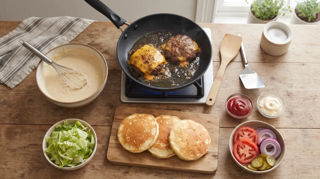 Pancake Cheese Burger 2 how-to-make-pancake-cheese-burger