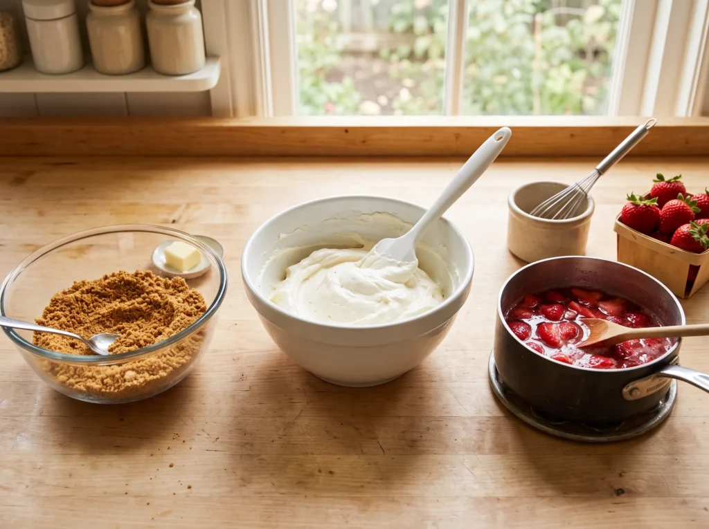 how-to-make-no-bake-strawberry-cheesecake