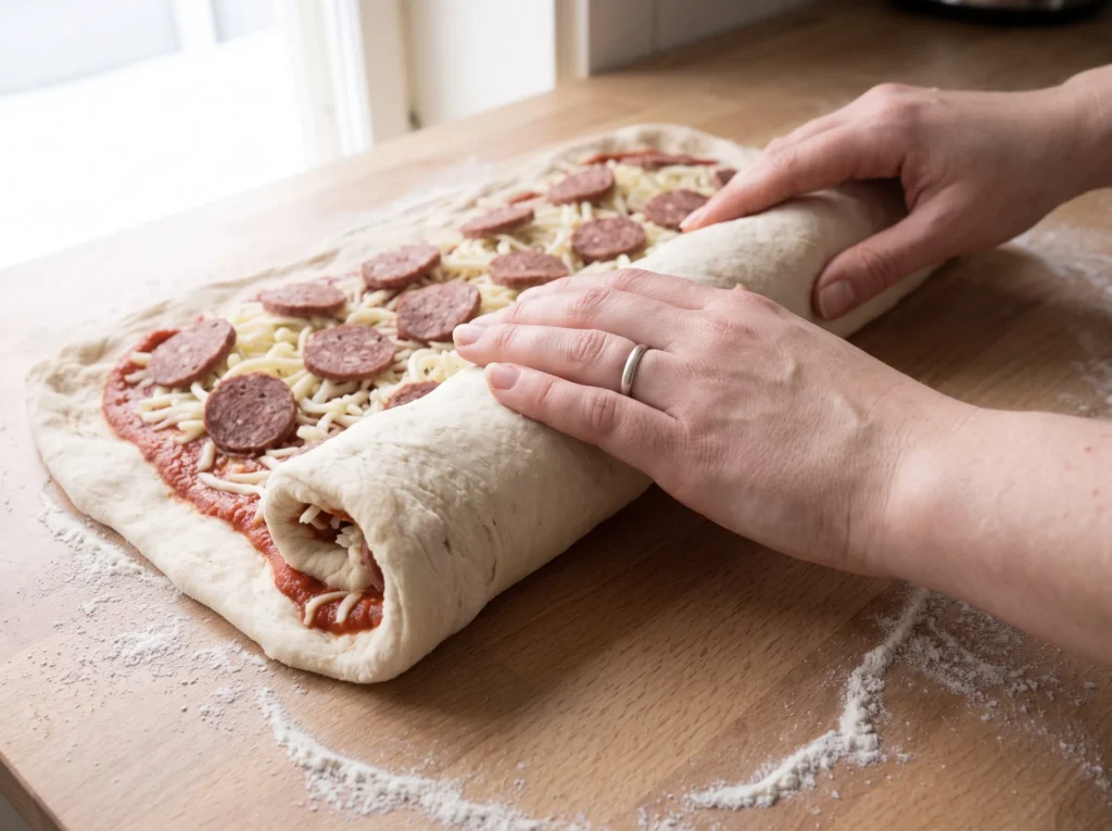 Homemade Pizza Rolls Recipe with Cheesy Pepperoni 2 how-to-make-cheesy-pepperoni-pizza-rolls
