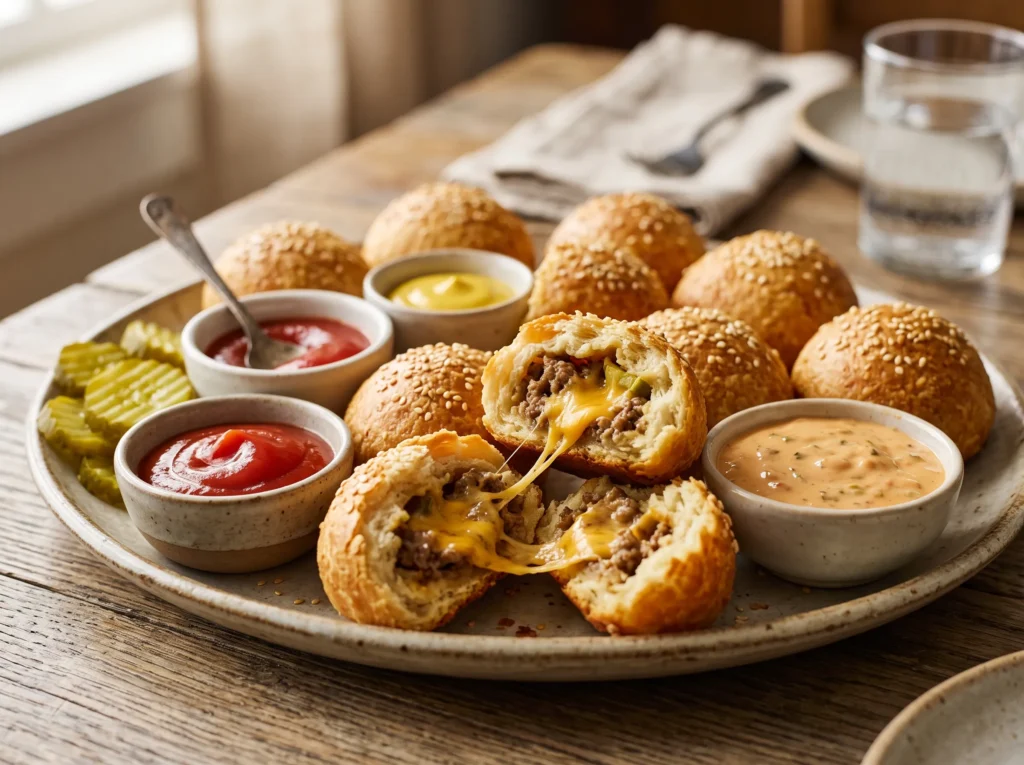 Cheeseburger Bombs 3 cheeseburger-bombs-with-dipping-sauce