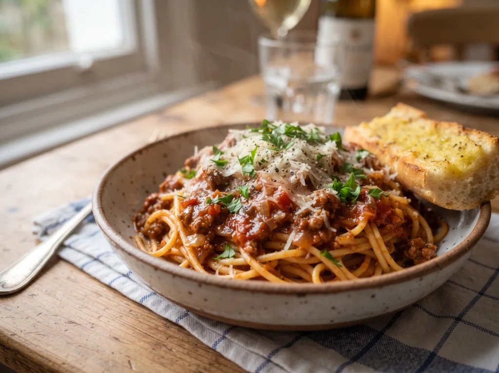 One-Pan Spaghetti Bolognese 3 one-pan-spaghetti-bolognese-with-parmesan