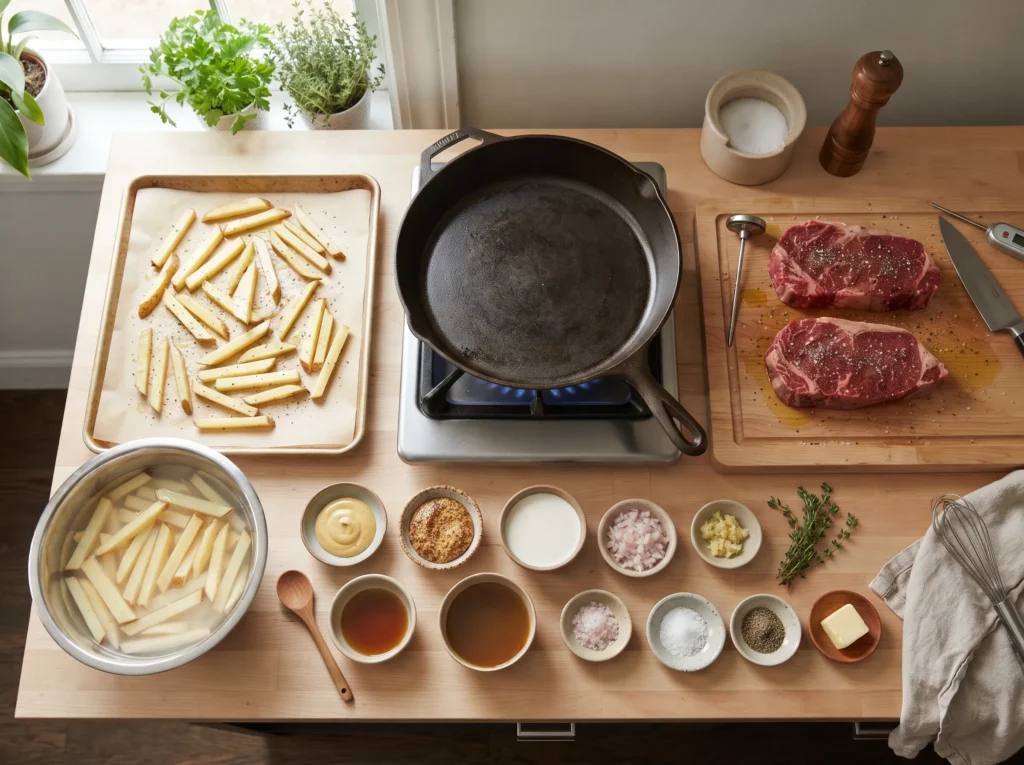 Steak Frites with Creamy Mustard Sauce 2 how-to-make-steak-frites