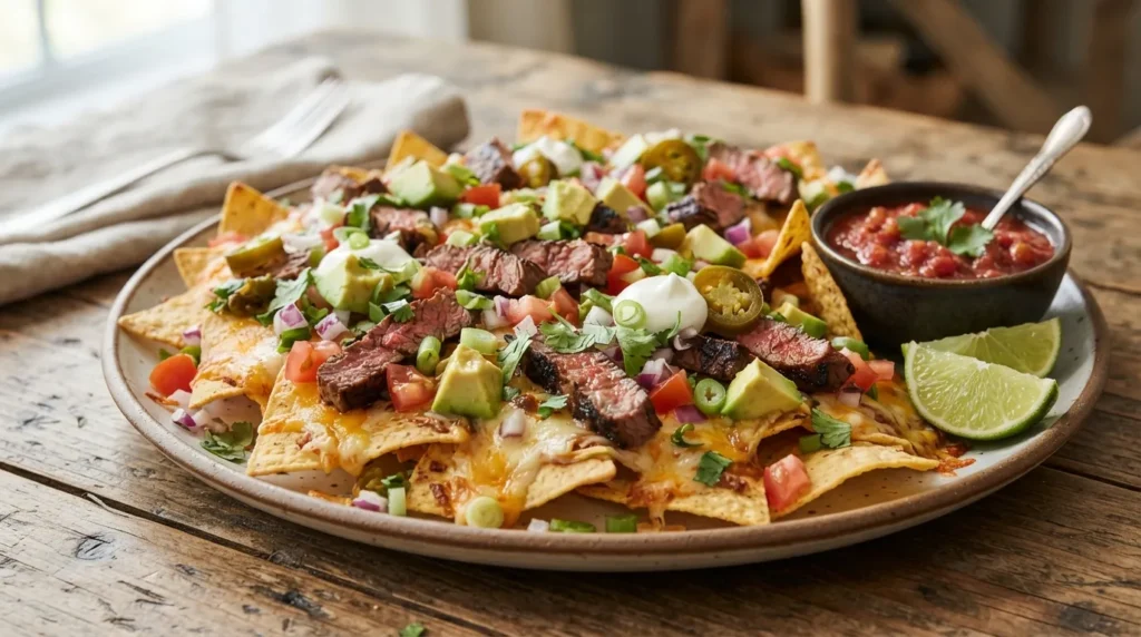How to Make Loaded Steak Nachos 3 loaded-steak-nachos-with-toppings