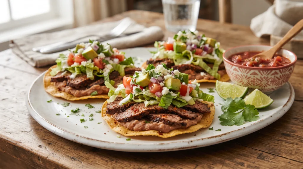 steak-tostadas-with-avocado-and-salsa