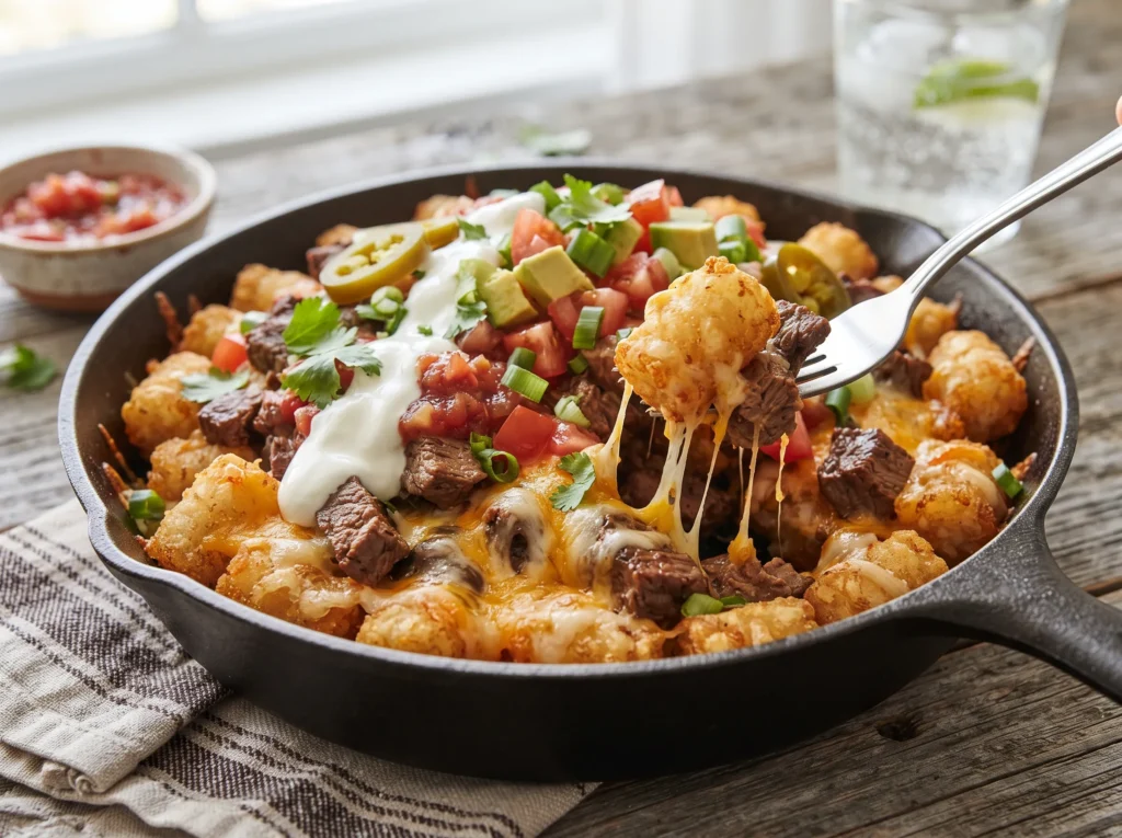 Steak Totchos 3 steak-totchos-with-cheese-and-toppings
