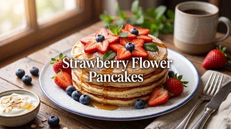strawberry-flower-pancakes
