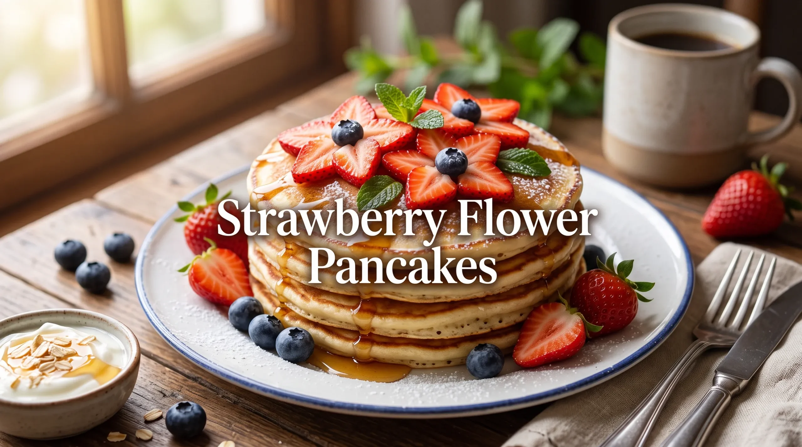 strawberry-flower-pancakes