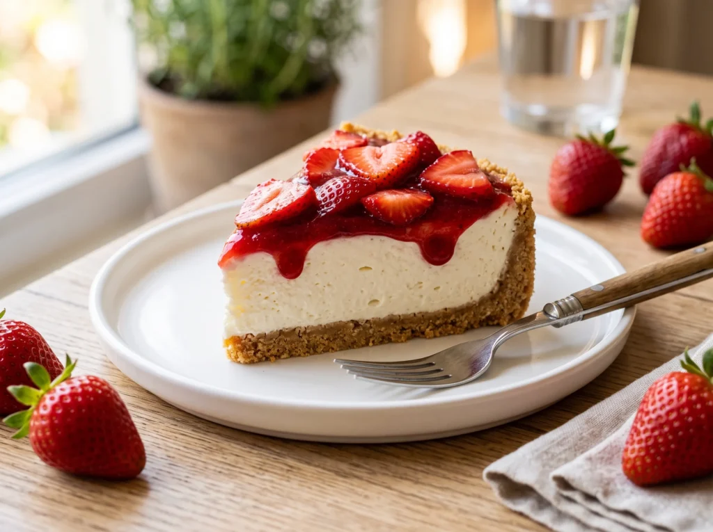 no-bake-strawberry-cheesecake-slice