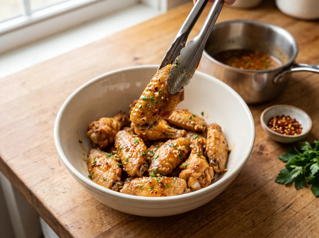 Chili Garlic Butter Wings 2 how-to-make-chili-garlic-butter-wings