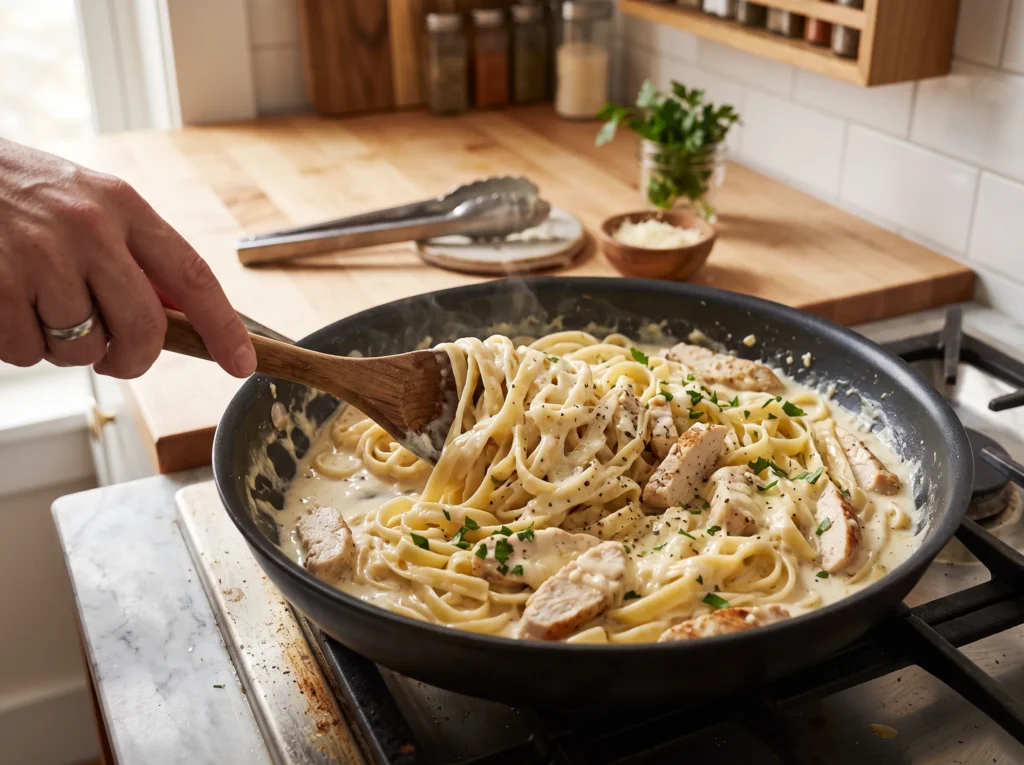 how-to-make-creamy-chicken-alfredo-pasta
